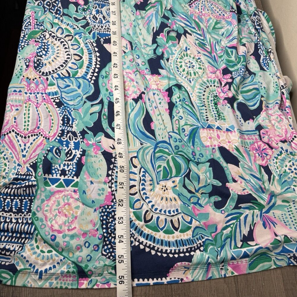 Lilly Pulitzer Laurana Maxi Dress Womens XL Cactus Cat Jersey Stretch Sundress - Picture 8 of 11